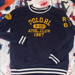 Polo by Ralph Lauren Navy Sweatshirt with Yellow Print